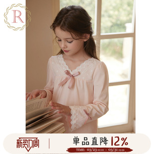 公主风家居服套装 RoseTree儿童纯棉睡衣女孩2025新款 女童春秋长袖