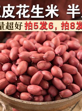 红花生米250g农家红皮花生米新货小粒花生仁四粒红花生红衣花生A