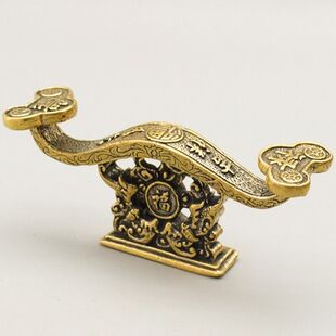 纯黄铜福禄寿吉祥如意摆件家居办公室桌面摆件创意铜制工艺装饰品