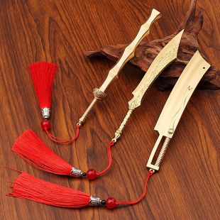 黄铜传奇游戏周边屠龙刀井中月裁决模型挂件铜器纯铜金属工艺摆件