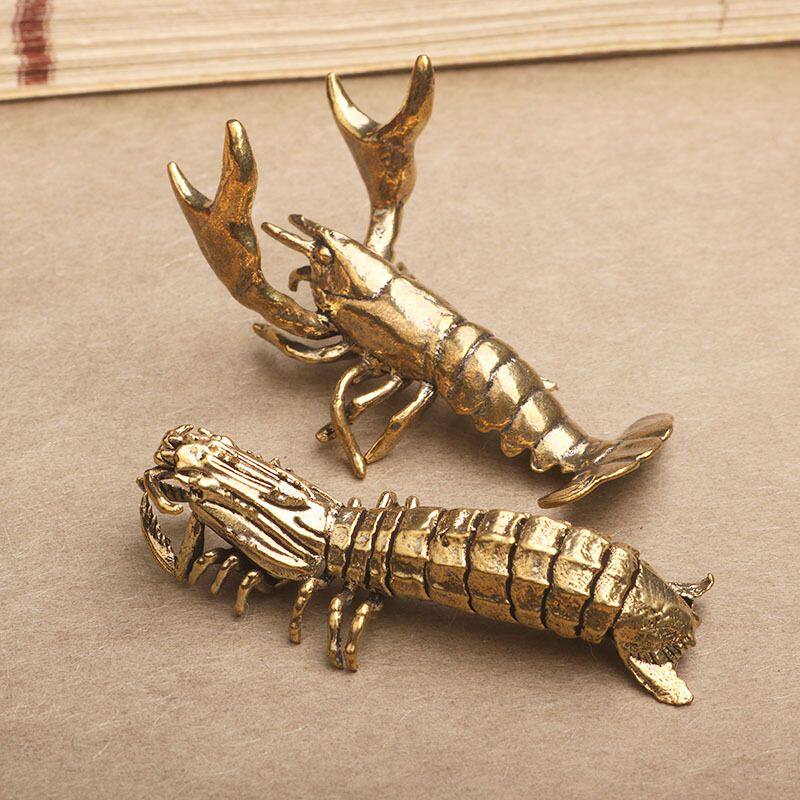 创意纯黄铜皮皮虾模形小摆件仿真虾茶宠桌面龙虾濑尿虾虾姑虾耙子,家居饰品,装饰摆件,淘宝优惠券,粉丝福利购,淘宝优惠卷