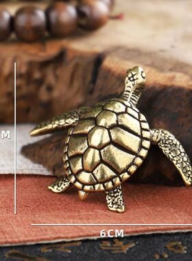 纯铜富甲天下富甲一方手把件大海龟黄铜工艺铜居家茶宠桌面摆件