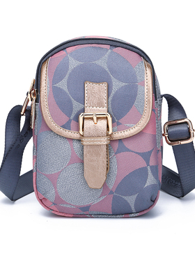 盛装舞步新款帆布迷你斜挎包休闲牛津布竖版手机包女X66