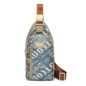 盛装 舞步春夏新款 帆布胸包大容量休闲字母色织背包男女通用潮X74