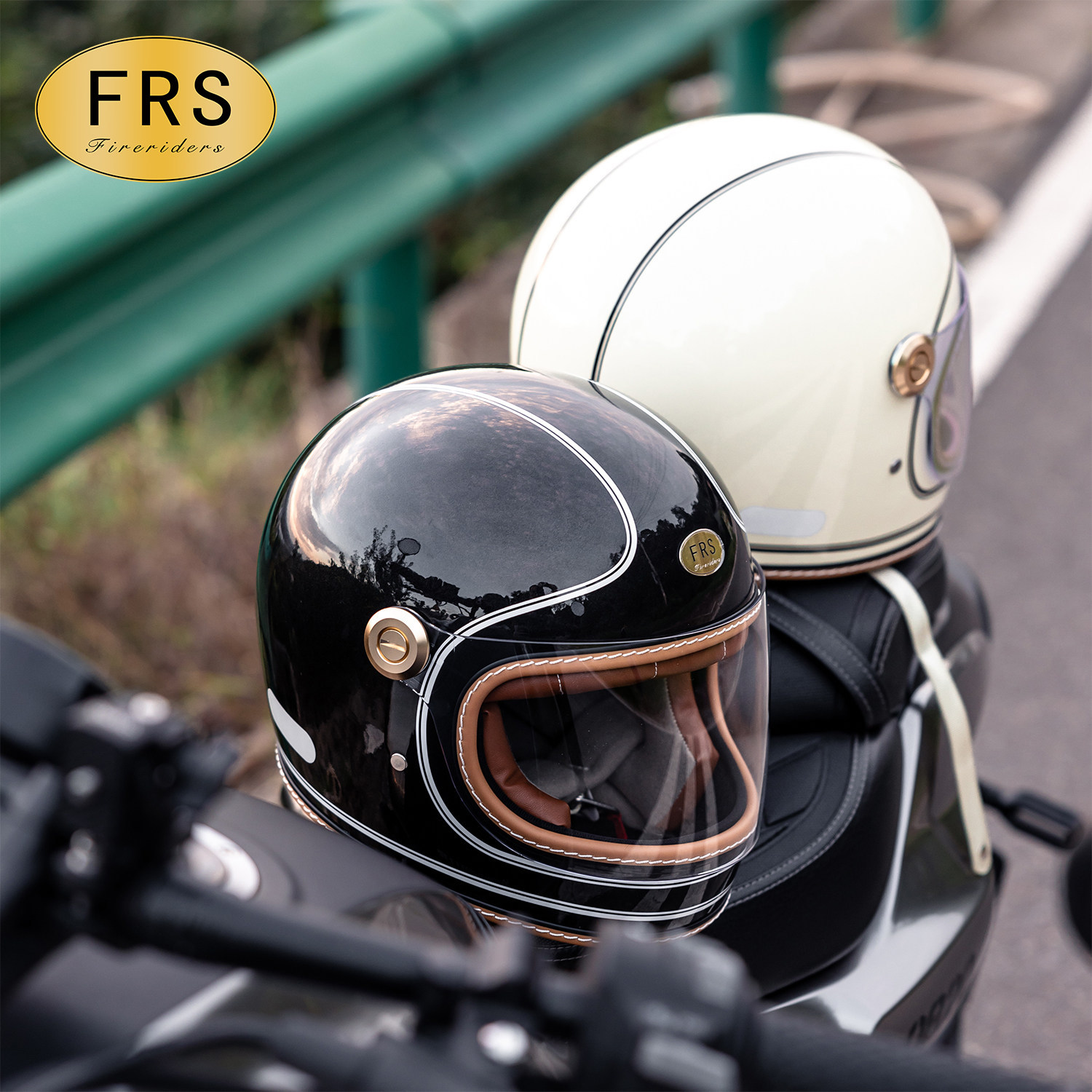 frs fireriders复古摩托车头盔男女 乐高帽台湾电动车3c认证全盔