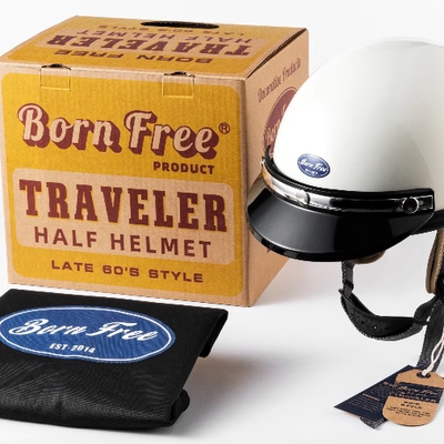 BornFree复古半盔骑行巡航头盔
