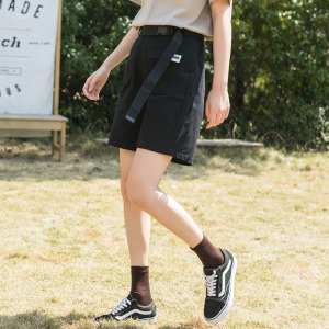 港风五分裤直筒工装短裤