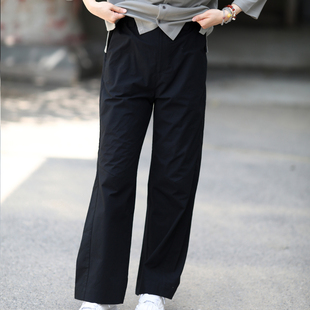 游设原创砂洗高密棉立体直筒裤 陌下 长裤