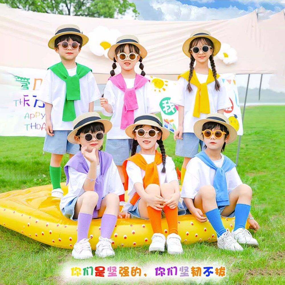 夏季儿童糖果色披肩表演服幼儿园毕业季班服小学生运动会演出服装