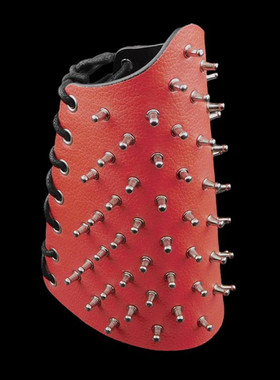 奶嘴铆钉大红荔枝纹赛博朋克手链