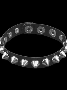 黑色微透明扁平伞形铆钉细窄手链