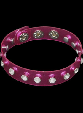 星星紫红半透明软塑料朋克细手链