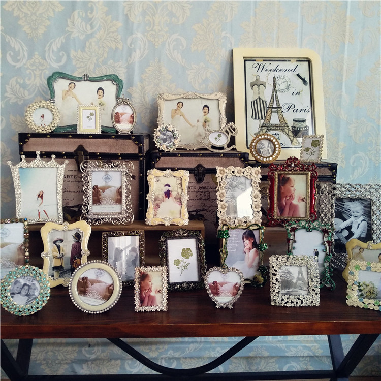 French American style Retro Reminiscence Kirsite Rhinestone Photo frame Swing sets Home Furnishing decorate dresser desktop Decorationin the Home accessories , Frame/Frames  category - from Buy2taobao.com to provide professional Taobao agent buy service