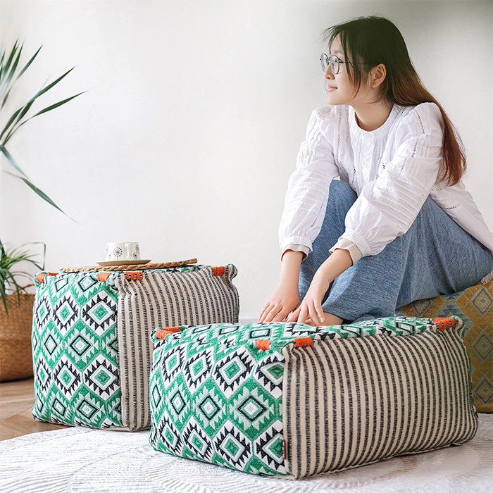 方形布艺坐墩榻榻米坐垫懒人豆包可拆洗蒲团家用超大坐垫地上坐墩