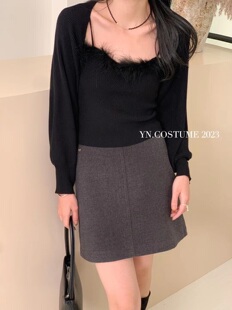 Yn韩系品牌年秋季新款气质名媛小香风两件套上衣女修身显瘦针织衫