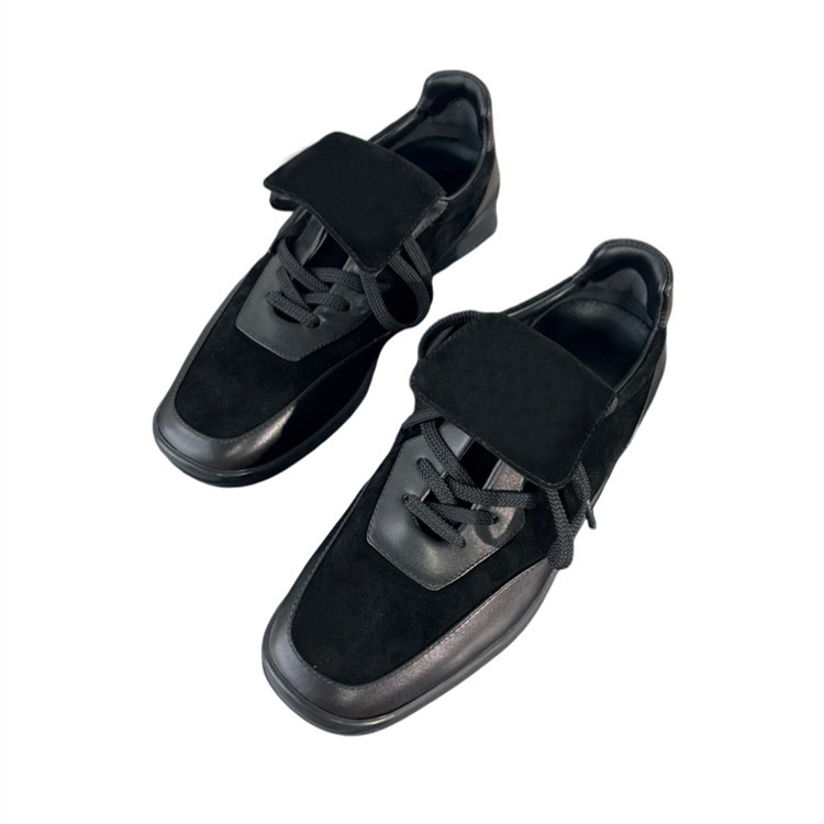 小香风翻盖磨砂皮系带德训鞋女平底休闲运动鞋复古方头软底女单鞋,女鞋,德训鞋,淘宝优惠券,粉丝福利购,淘宝优惠卷