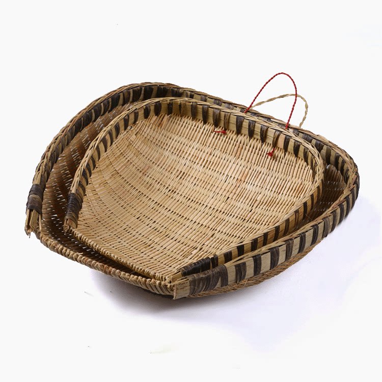 竹编制品厨房餐具筲箕家用簸箕纯手工沥水洗菜筐篮子竹子编织品