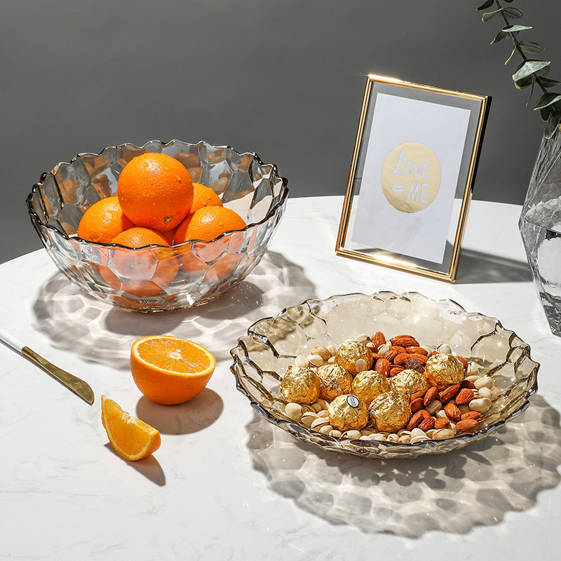 现代简约餐桌零食网红玻璃水果盘