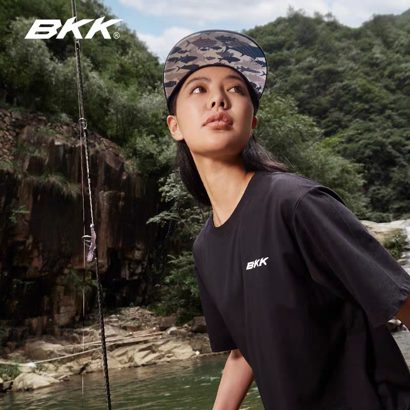 BKK休闲短袖GT印花黑色T恤钓鱼服
