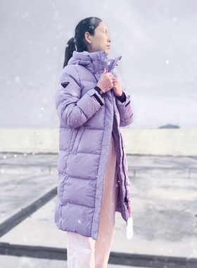 阿珂姆新款女士羽绒服中长款加厚保暖户外极寒服连帽女羽绒外套