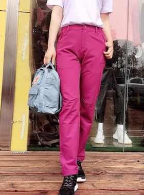 阿珂姆户外春季透气修身女冲锋软壳裤单层弹力防风徒步登山裤