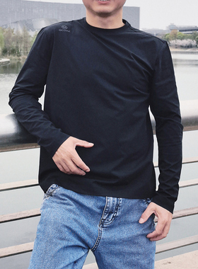 阿珂姆吸湿排汗长袖T恤圆领速干防晒抗紫外线男春夏运动亲肤透气