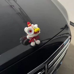 奔驰立标帽子醒狮新年装饰摆件春节过年奔驰E奔驰S汽车车标装饰帽