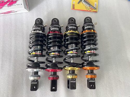 台湾RRGS两冲程jog50evo改装氮气型后减震器阻尼可调节250mm
