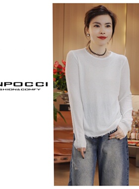 肌理感圆领时尚百搭蕾丝领上衣S29YA271835