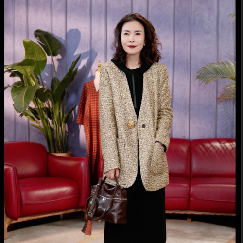 春秋高定设计师女士金扣西装S26YS952347-1