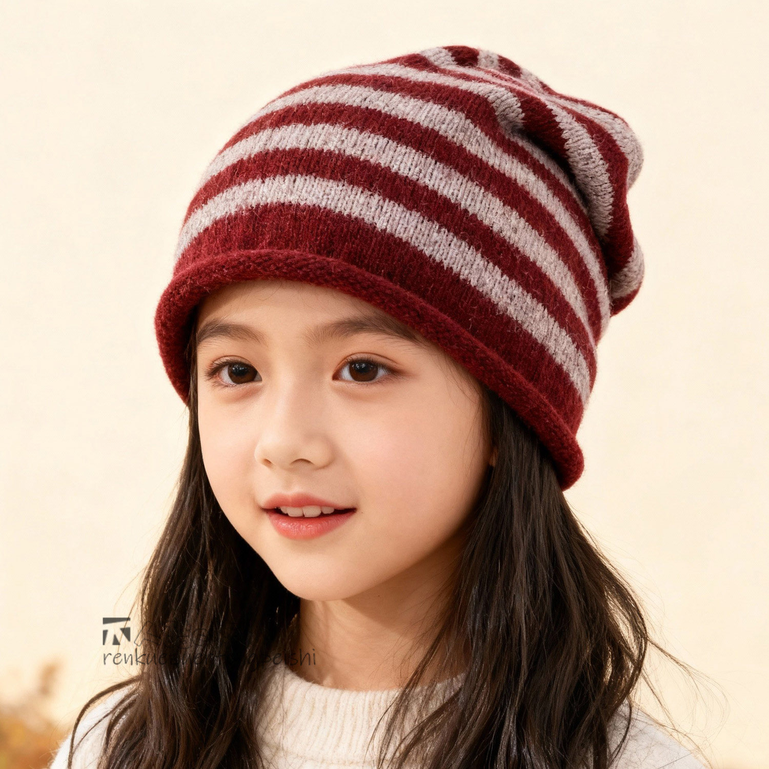 韩版简约条纹针织帽儿童洋气护耳帽个性潮款宝宝堆堆帽秋冬毛线帽,童装/婴儿装/亲子装,帽子,淘宝优惠券,粉丝福利购,淘宝优惠卷
