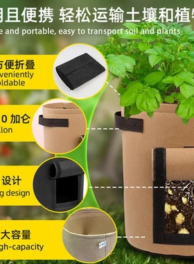 园艺种植袋阳台植树袋袋花盆Potot土豆自吸水毛毡无纺布袋美植袋