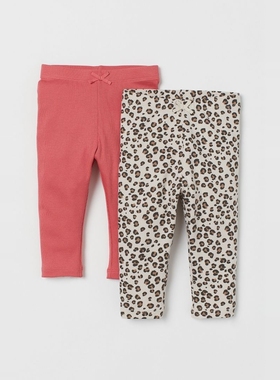 HM H&M上海专柜正品童装 男女宝宝新生婴儿薄款蓝色条纹打底长裤