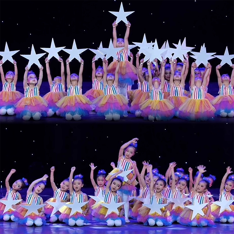 儿童演出服蓬蓬裙幼儿六一幼儿园女童小星星表演舞蹈可爱公主纱裙