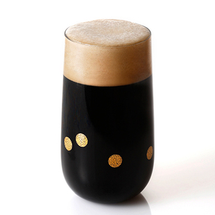 月夜野工房手工水晶玻璃原野蓝底黄金萤火虫啤酒杯冰饮杯 日本代购