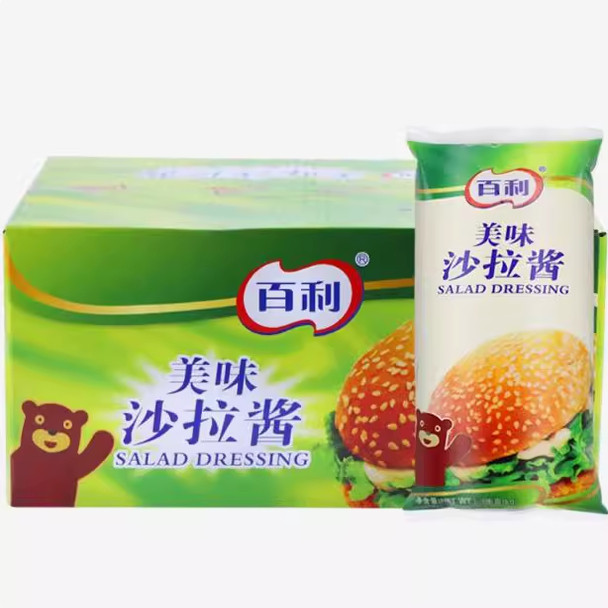 百利美味沙拉酱1kg*12包水果蔬菜色拉鸡排寿司汉堡手抓饼酱料整箱