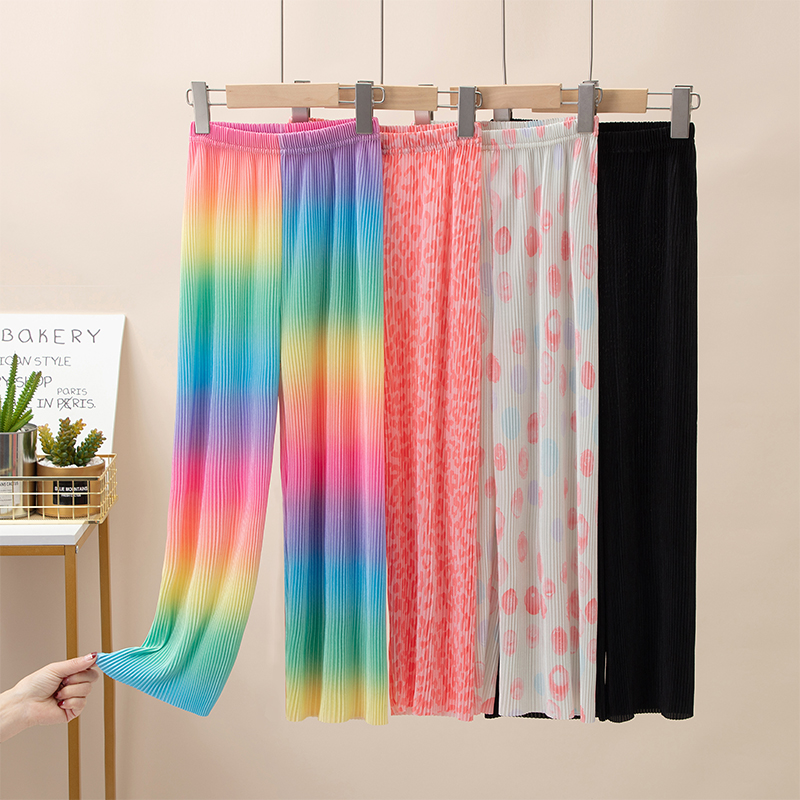 女童夏季彩虹宽松阔腿裤