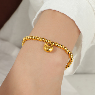 手串珠小胖福珠珠手链女钛钢不掉色小众设计气质复古百搭新中式