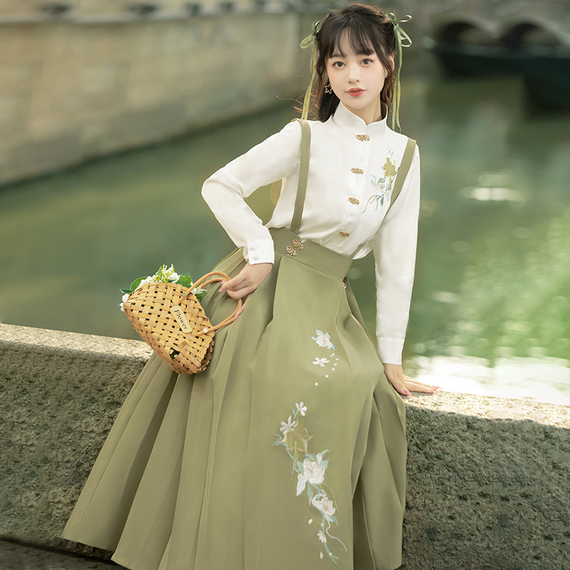 清仓原创设计新款绿意汉服套装