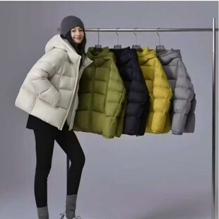 加厚羽绒服女2026冬季新款时尚连帽保暖防风立领白鸭绒外套上衣潮