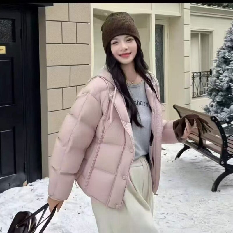 90鸭绒加厚保暖防风连帽羽绒服