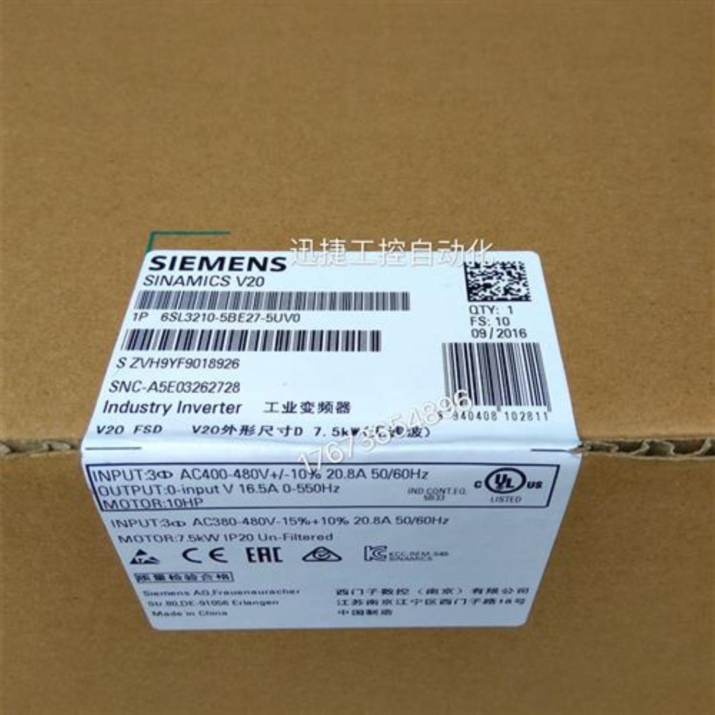 议价6SL3210-5BE27-5UV0产品V20变频器75kW 380V三相交流