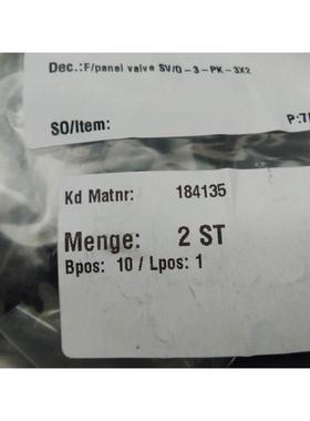 非实价议价议价议价全新正品 184135 SVO-3-PK-3X2 前面板阀非实