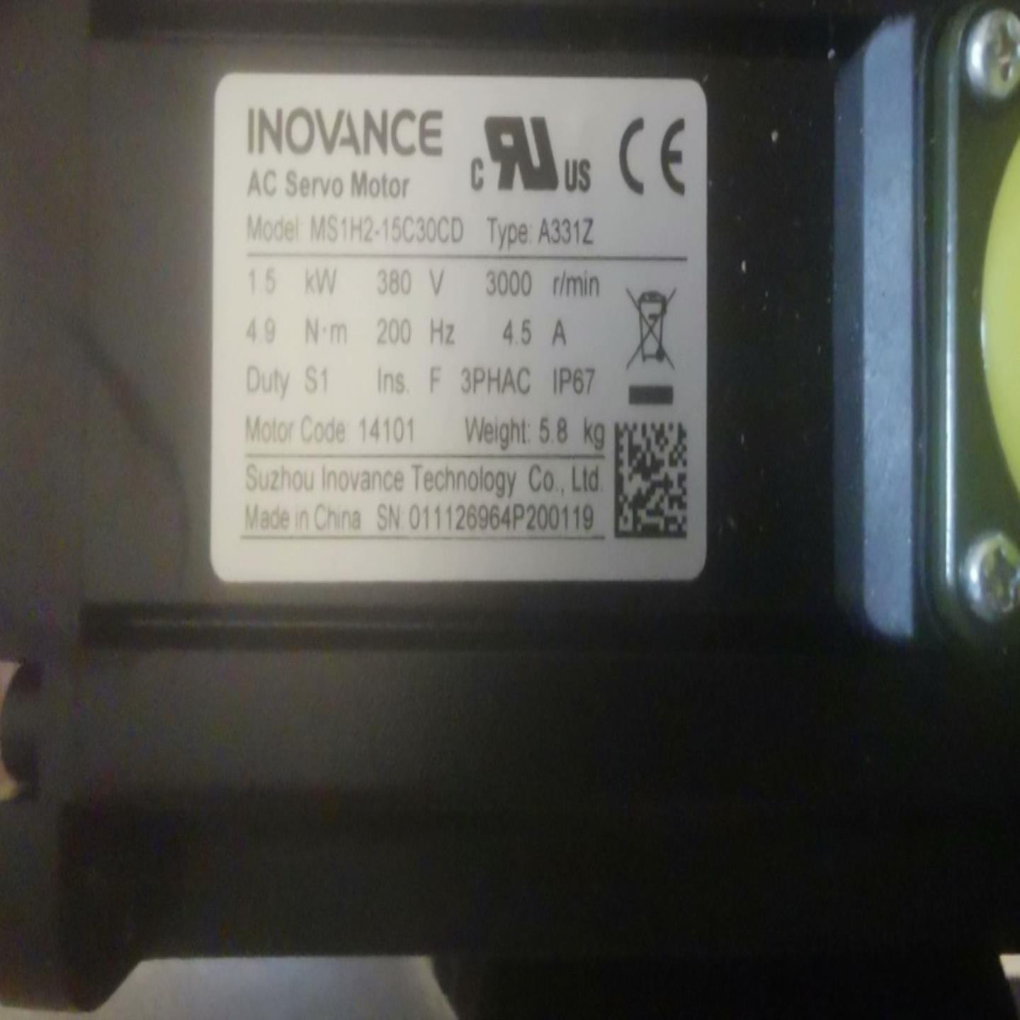 汇川伺服电机全新MS1H2-15C30CD-A331Z 原装现货 请多询价喔