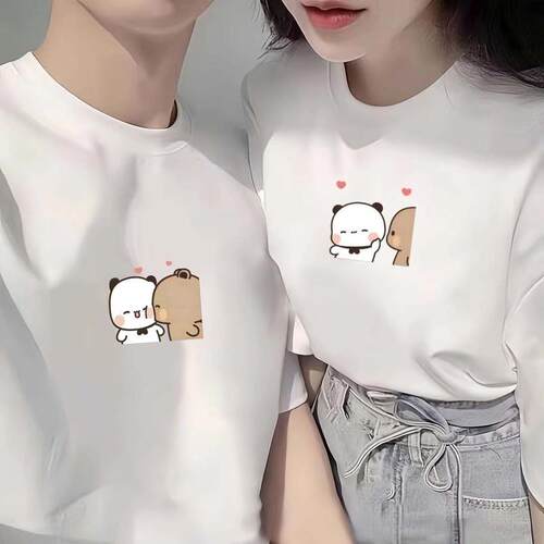 一二布布情侣睡衣短袖小熊猫卡通Q版周边t桖男女情侣装上衣服装体