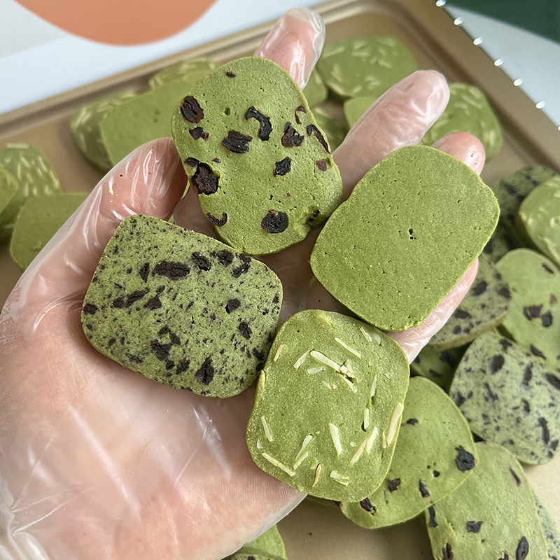 纯手工制作黄油抹茶曲奇饼干无添加低甜下午茶休闲小零食新年礼盒
