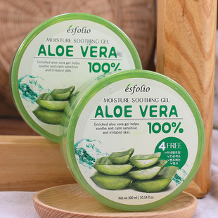 esfolio韩国100%芦荟胶ALOE VERA抗痘补水睡眠免洗面膜晒后修复露