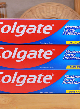 Colgate高露洁牙膏清新型250g固齿防蛀美白含氟香港进口港货3支装