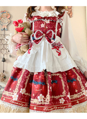 【现货】画框草莓甜系情侣原创正品永恒之春Lolita连衣裙可爱夏秋