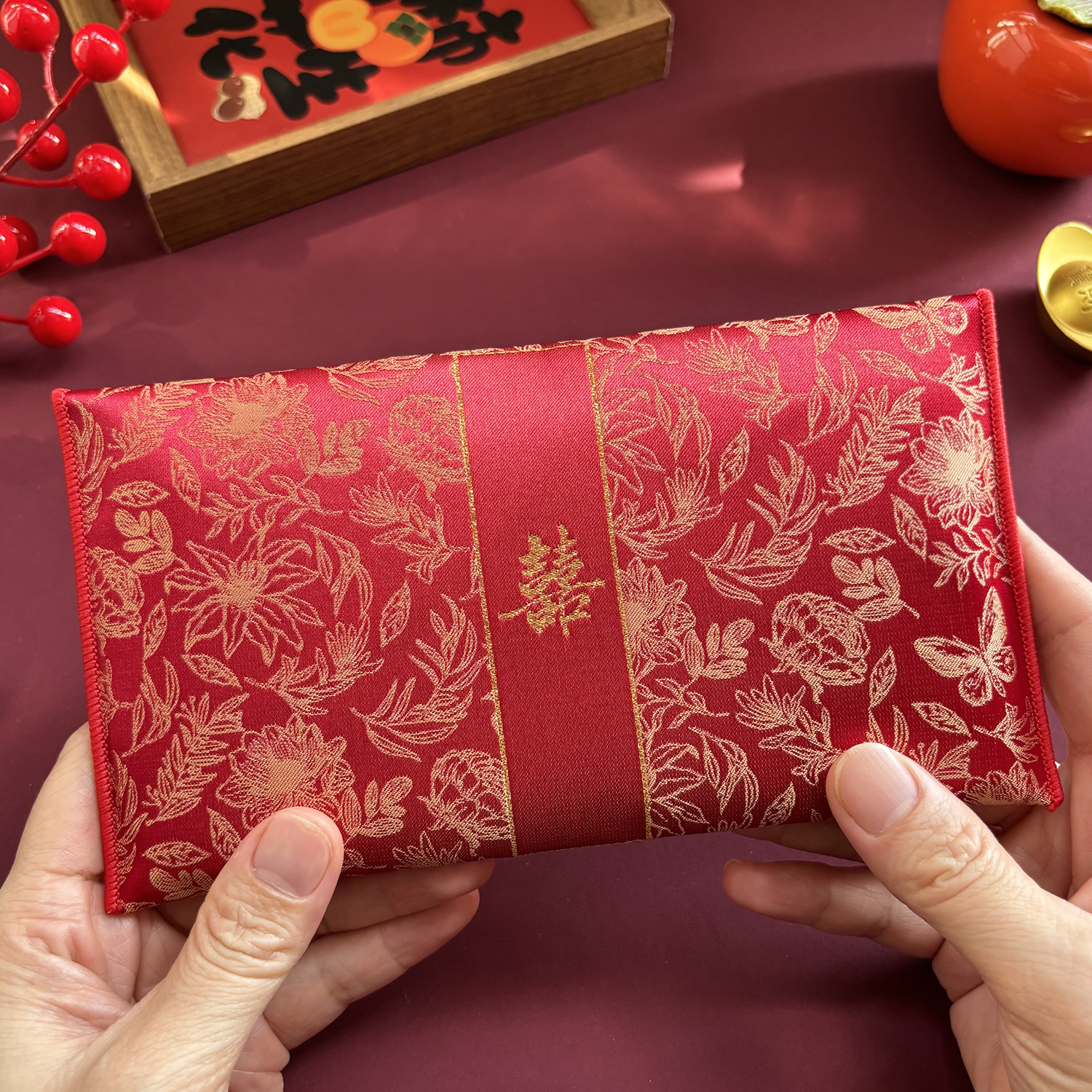 2025新款改口红包结婚专用高档刺绣布艺红包袋结婚随礼万元利是封